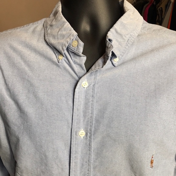 🚨B2G1 POLO RALPH LAUREN Blue Denim Short Sleeve Button Up - Picture 1 of 4